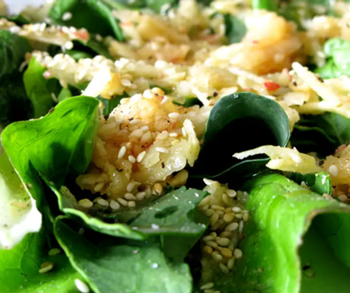 Lechuga, espinaca y manzana