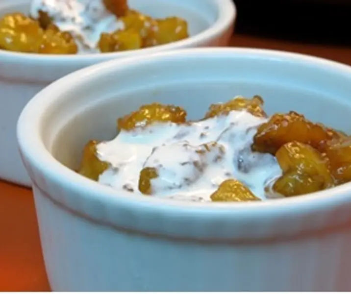 Plátano con miel de palma