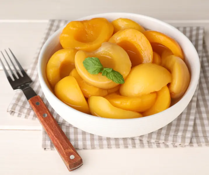 Compota de duraznos y menta