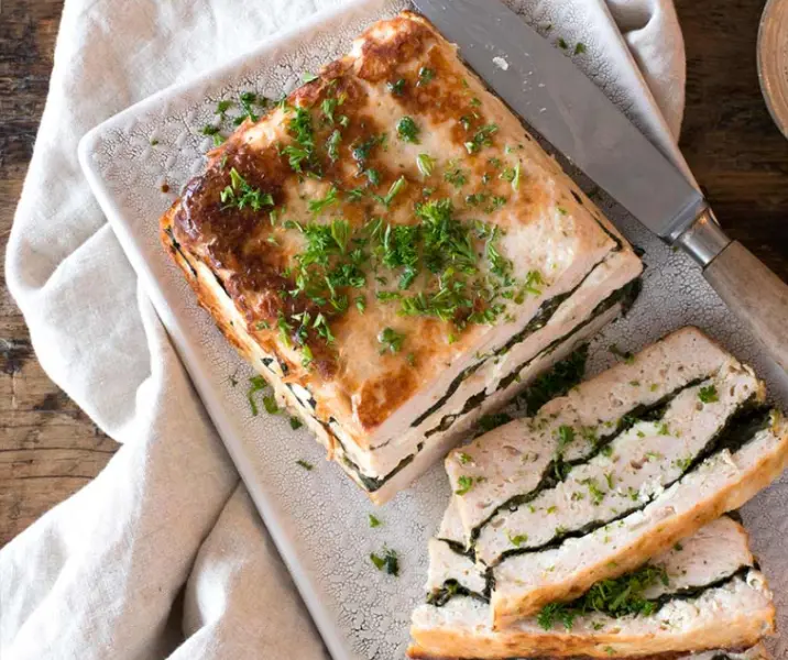 Pastel de pavo, espinaca y queso de cabra thermomix