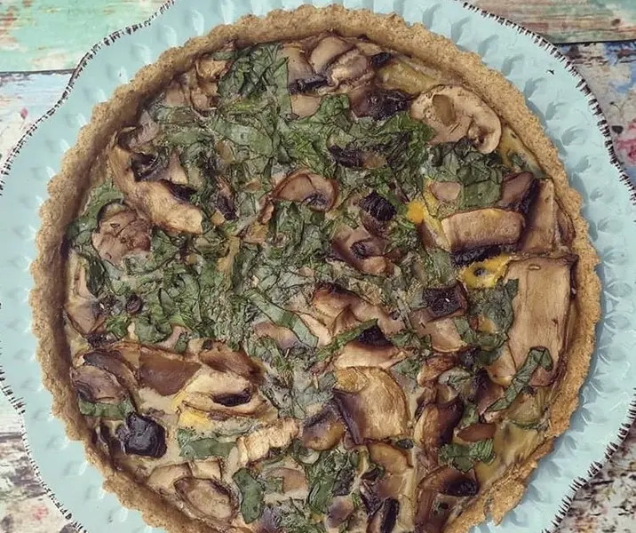 Quiche perfecto de espinaca y champiñones