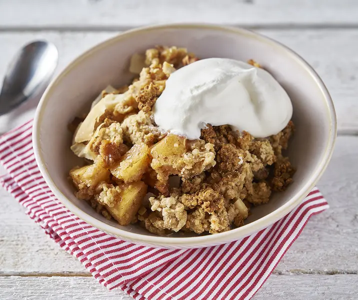 Postre de manzana, avena y pasas