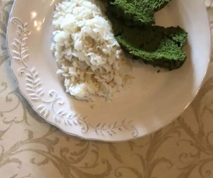 Flan de espinaca con arroz