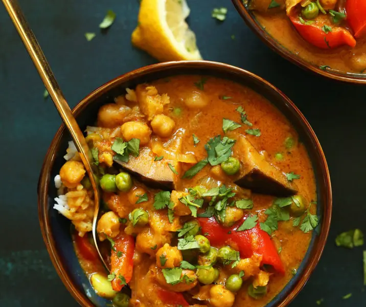 Garbanzos con verduras salteadas