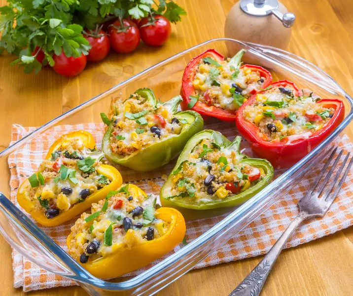 Pimentones rellenos vegetariano