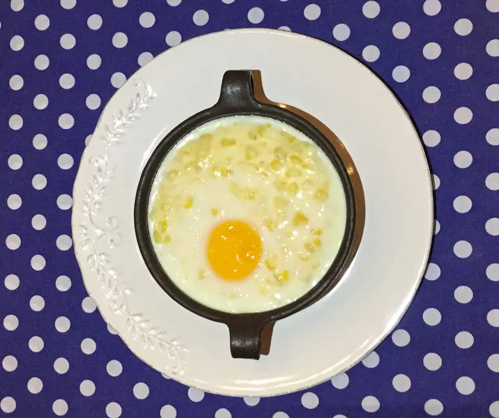 Choclo a la crema con huevo cocido