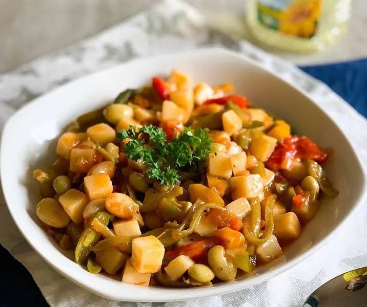 Guiso vegetariano saludable