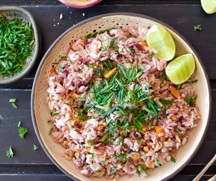 Ensalada de arroz con aceituna y pimentón thermomix