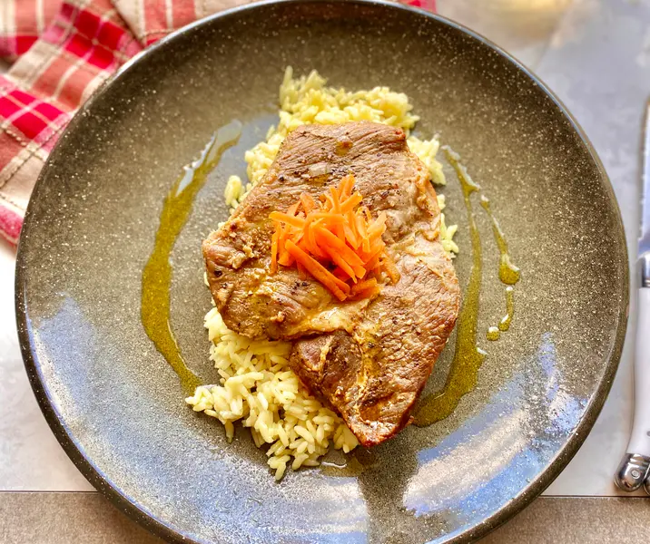 Plateada de cerdo con arroz