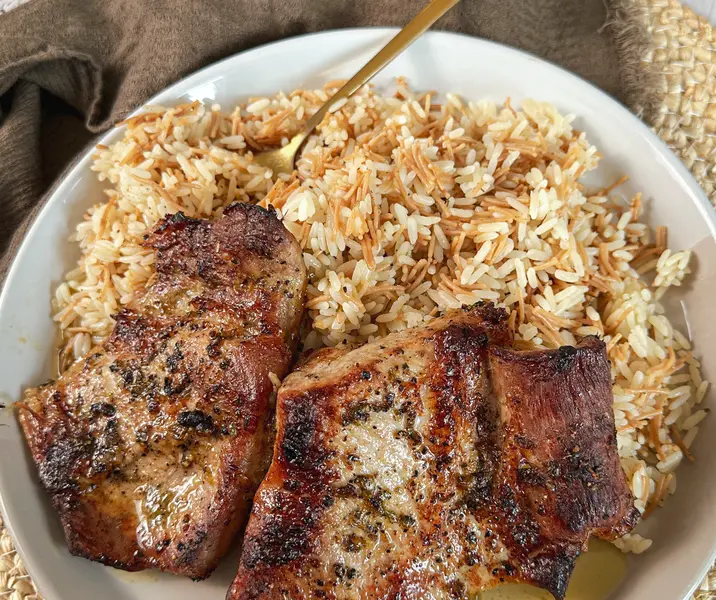 Plateada de cerdo con arroz árabe