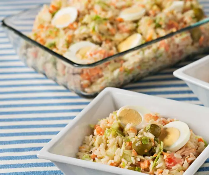 Ensalada de arroz con atún y mayonesa thermomix
