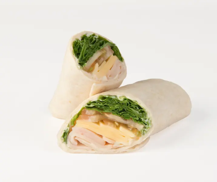 Wraps de jamón, queso y espinaca