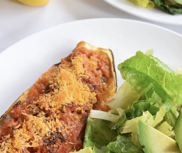 Zapallos italianos rellenos con arroz