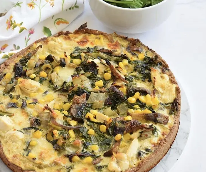 Quiche integral de acelga y pollo