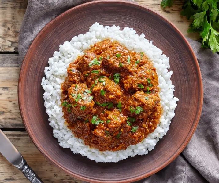 Albóndigas de lentejas con arroz