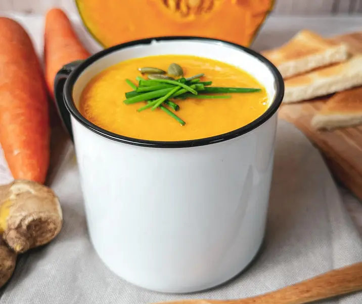 Crema de zapallo zanahoria