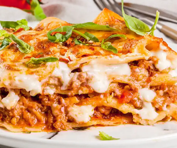 Lasaña de carne de soya