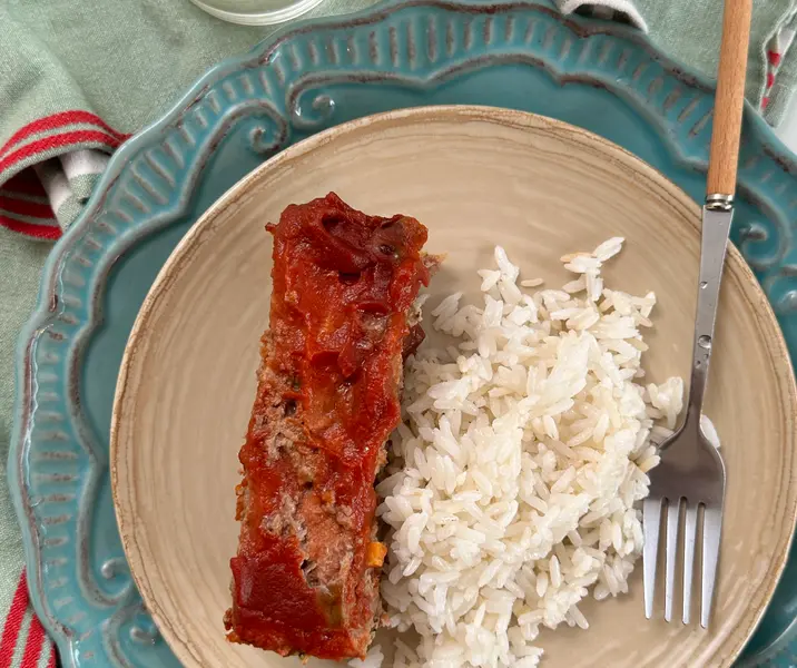 Asado alemán con arroz
