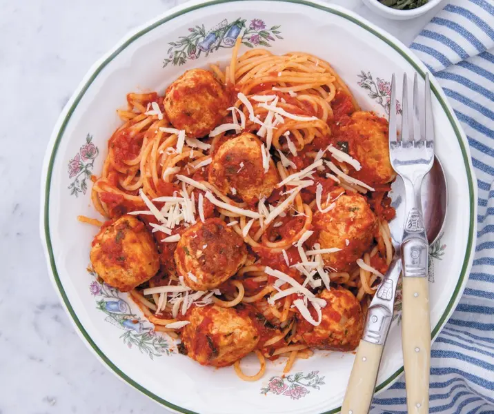 Albóndigas de pavo con pasta
