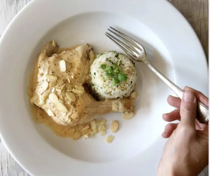 Pollo con arroz al cilantro