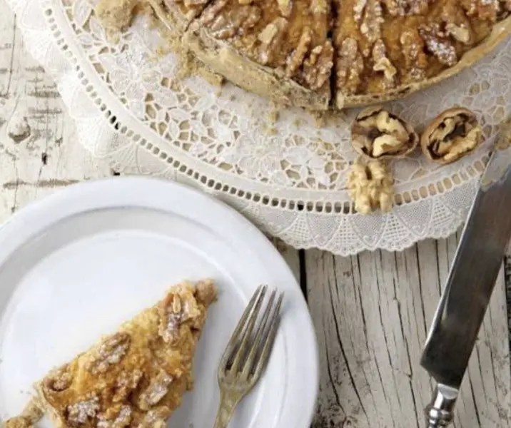Tarta de nuez y avena