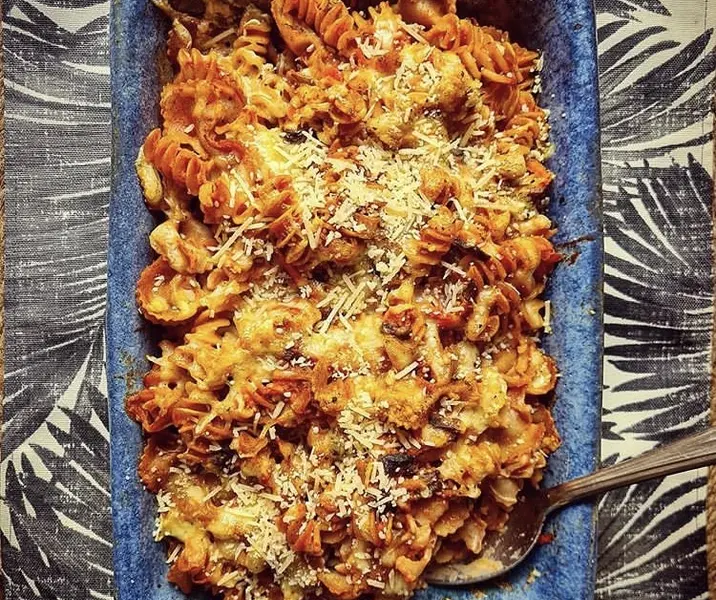 Fideos con verduras gratinado mega fácil