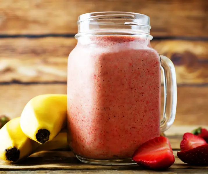Batido de frutilla plátano sin lactosa