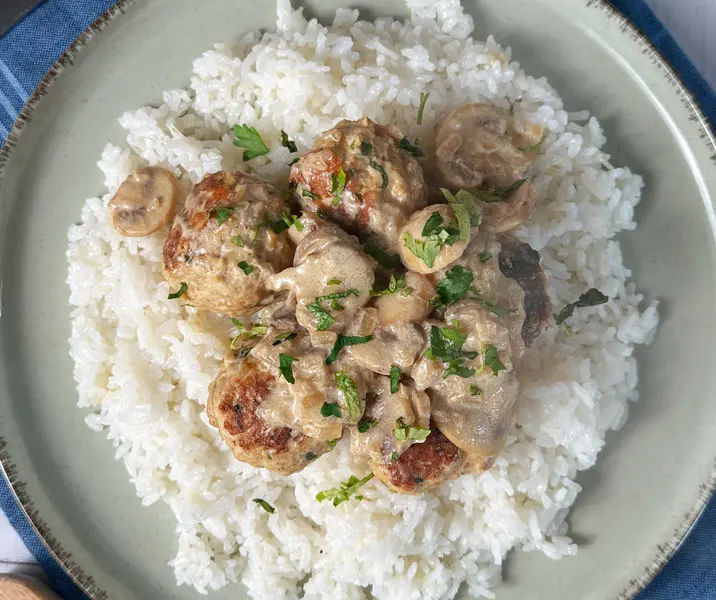 Albondigas de pavo con arroz