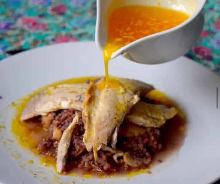 Quínoa al vino tinto con reineta a la mantequilla