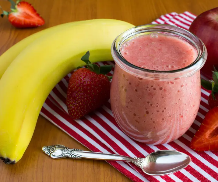 Postre papilla frutilla plátano