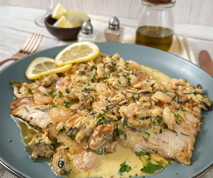 Pescado con salsa margarita