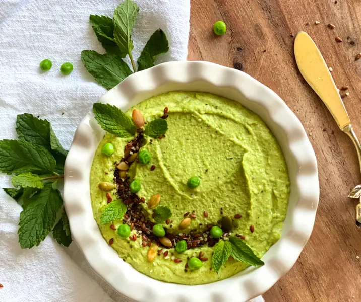 Hummus de arveja y menta