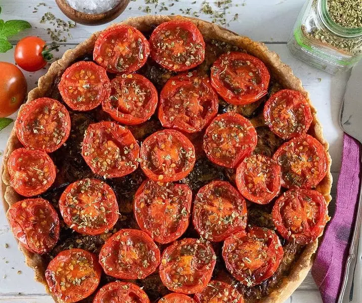 Quiche de berenjena y tomate