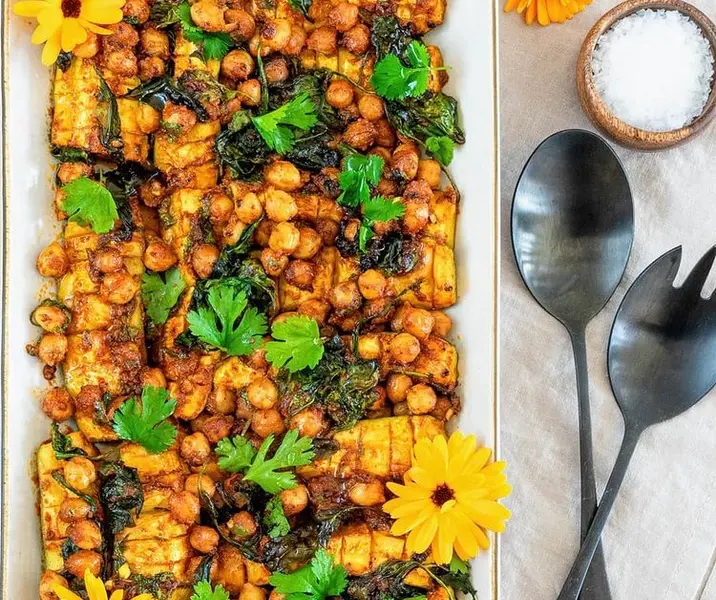 Zapallo italiano con garbanzos