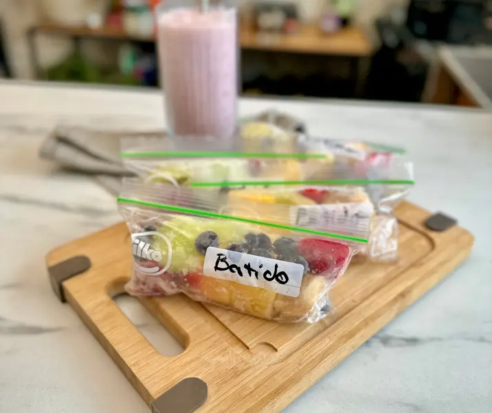 Smoothie de plátano y arándanos