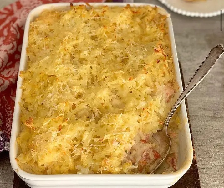 Pastel de salmón con papa rosti