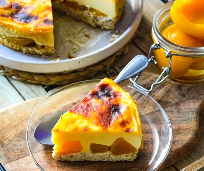 Kuchen de maicena y durazno