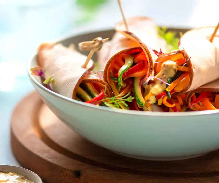 Rollitos de pavo con verduras