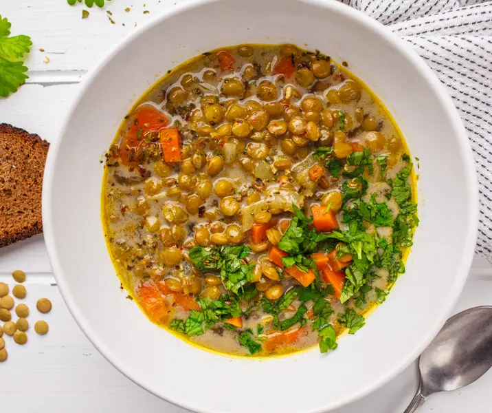 Lentejas con leche de coco