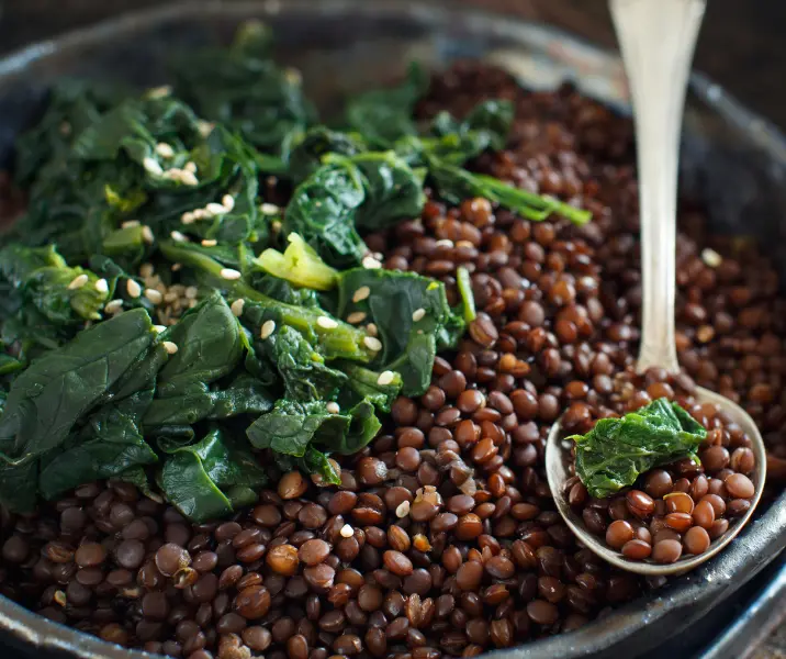 Guiso de verduras y lentejas negras