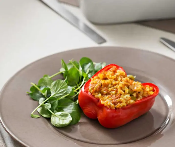 Pimentones rellenos vegetariano thermomix