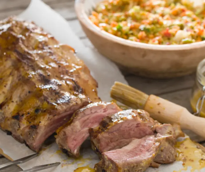 Costillas de cerdo a la brasa con salsa de mostaza y miel thermomix