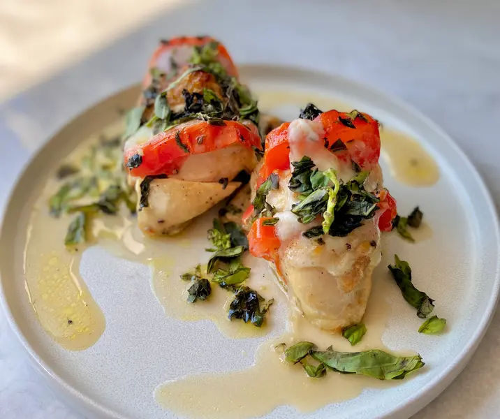 Pollo caprese con arroz