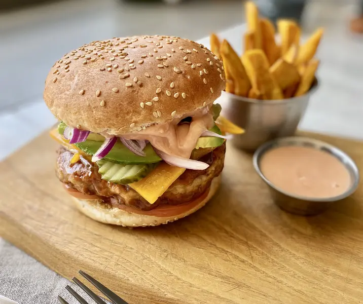 Hamburguesa de pavo en pan