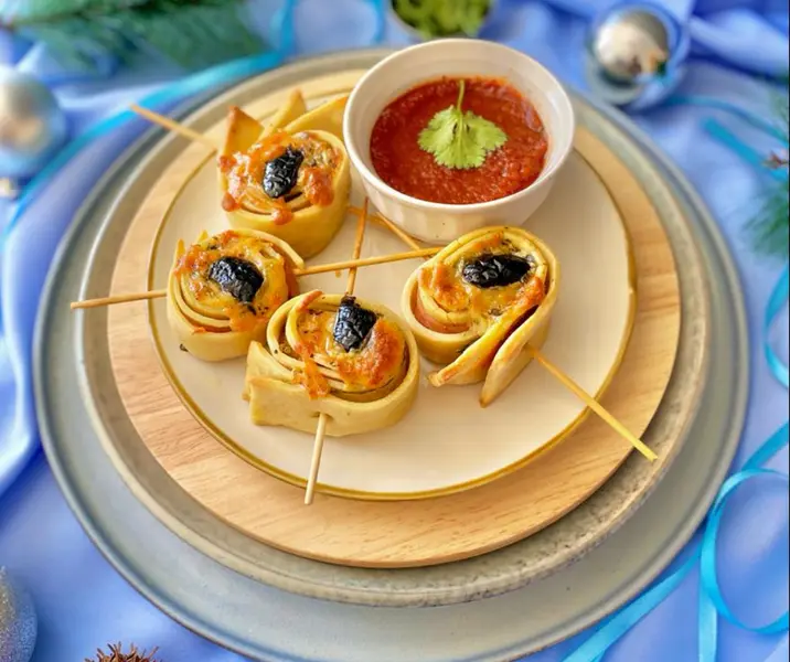 Paletas de jamón de pavo y mix de vegetales