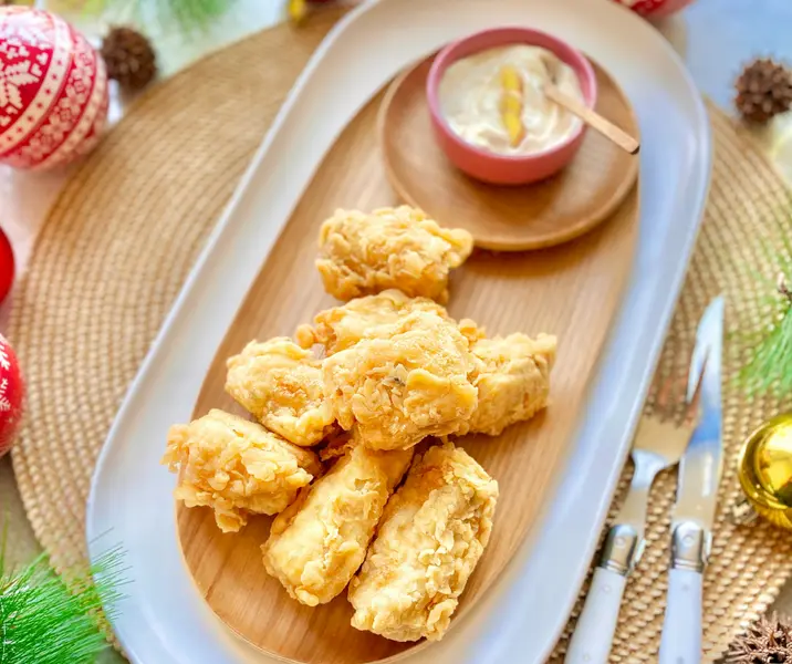 Croquetas de reineta y salsa de jengibre