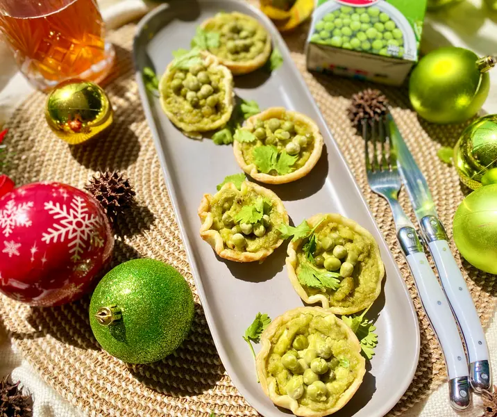 Tartaletas de arvejas y queso crema