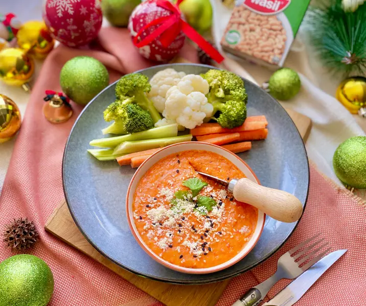 Paté de porotos y pimentón