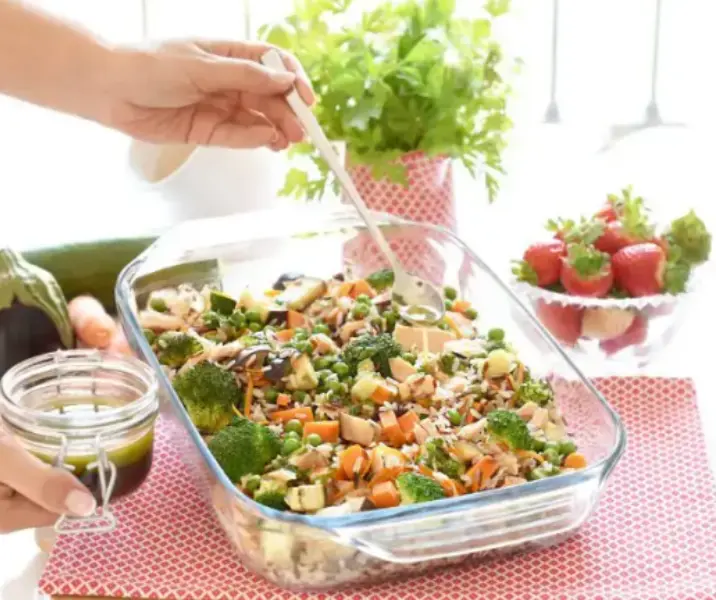 Ensalada de arroz salvaje con verduras thermomix