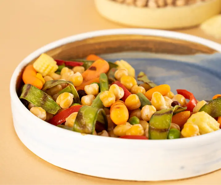 Garbanzos con verduras salteadas vegan